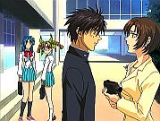 Full Metal Panic: While Kaname watches, Sosuke has his sidearm confiscated